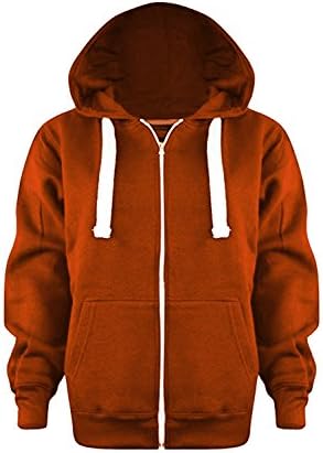 Home ware outlet Ladies Women Plain Color Casual Zip Hoodie Tops UK Size 8-28