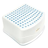 Step Stool with Silicone Dots. Portable Stepping Chair Stool for Children. Best for Bathroom Sink, High Bed and Kitchen Counter. Lightweight For Kids Travel, Camping, Outdoor or Picnic, Blue (Square)