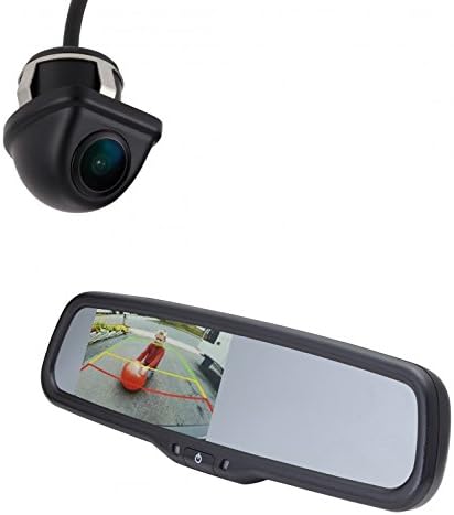 EchoMaster K204M Backup camera kit includes Under Lip Mount Camera (PCAM-201-N) and 4.3 inch rear camera display mirror (PMM-43-PL)