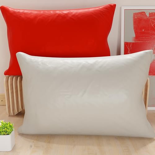 PETTI Artigiani Italiani - Pair of Microfiber Pillowcases 145x40 cm, Bedroom Cushions, Sofa, Set of 2 Cushion Covers, Red and Gray Double Face Pillowcase