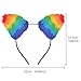 Lux Accessories Gay Pride Rainbow Furry Cat Ear Kitty Headband Hair Accessories