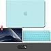 GMYLE MacBook Air 13 Inch Case 2018 Release A1932 with Touch ID Retina Display Bundle, Plastic Hard Case Shell, Keyboard Skin Cover, Privacy Webcam Cover Slide, Screen Protector Set, Teal