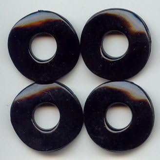 BLACK 2X25MM WAVY DISC BEADS - Lot of 12