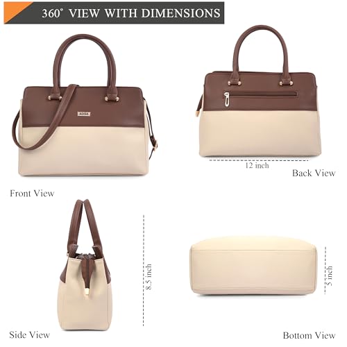 ADISA Color Block handbag shoulder bag satchel for women and girls with sling belt (AD4088-CRE) 1