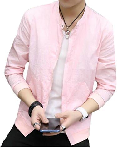 GRMO Men Thin Sun Protect Zip Pure Color Summer Stylish Jacket