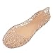 Jelly Ballet Flat Shoes Summer Women's Slip On Jelly Sandals,7,Gold