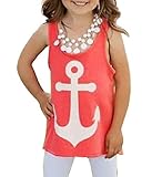 Yoyorule Baby Girl Backless Sleeveless Bowknot Anchor Print Vest Tank Tops