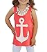 Yoyorule Baby Girl Backless Sleeveless Bowknot Anchor Print Vest Tank Tops