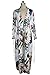 LUKYCILD Women Open Front Floral Print Long Kimono Cardigan Coat Beach Cover Up Size M(US S) (Floral)