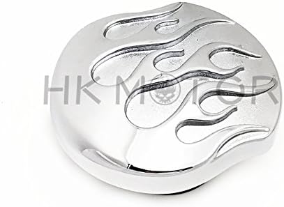 HONGK- Chrome Flame Gas Cap Vented Fuel Cap Compatible with H-D XL & Big Twin Gas Tank Cap 84-15 [B06WP5X94L]
