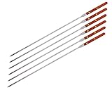 Cheftor Premium Stainless Steel Wooden Handle BBQ Skewers For Shish Kebab, Turkish Grills & Koubideh, Brazilian-Style BBQ, 23