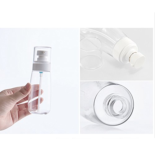Layboo Airless Fine Mist Spray Bottles Refillable Travel Containers Water Mister Clear Plastic Atomizer for Cosmetic Makeup Skincare water (60ml+30ml, pink)