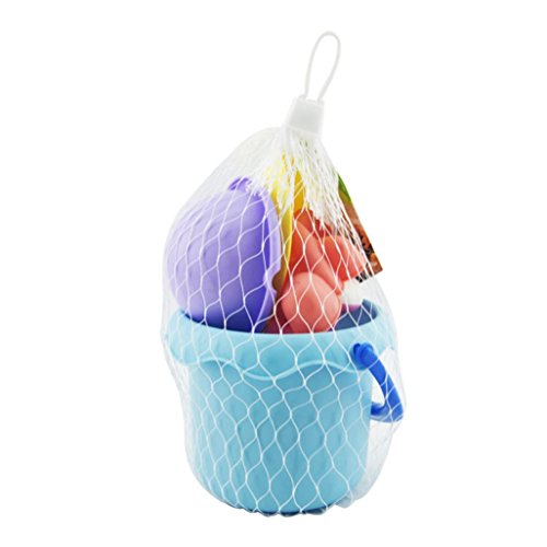 Leegor 5Pcs Kids Soft Silicone Beach Toys Sandbeach Castle Bucket Spade Shovel Rake Water Tools Bathtub Plaything (A)