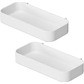 Chris.W 2Pack Pegboard Trays Shelf White Pegboards Bins Pegboards Spice Holder - Compatible with Ikea Skadis Pegboard