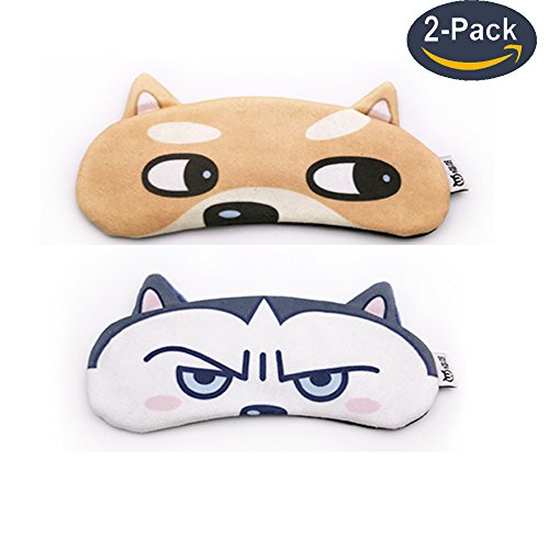 [2 PACK] MicroBird Dog Cute Sleep Eye Mask with gel pad, Hot & Cold Therapy for Insomnia Puffy Eyes, Super Soft and Light, for Sleeping, Shift Work, Night Blindfold Eyeshade for Men and Women kid - Thumbnail 7