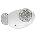 LFI Lights | Bright Oval Emergency Light | White Housing | Two LED Adjustable Round Heads | Hardwired with Battery Backup | UL Listed | (2 Pack) | EL-M2