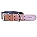 Moonpet Soft Padded Real Genuine Leather Dog Collar-Best Full Grain Heavy Duty Dog Collar-Durable Strong Adjustable for Small Medium Large X-Large Male Female Dogs Training-Light Brown 17.2-22''
