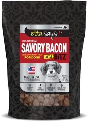 etta says! Little Bitz 100% Natural Soft Dog Treats (Savory Bacon) by Etta Says