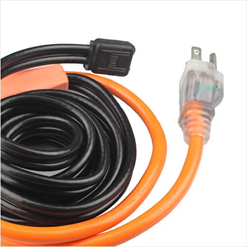 3-Feet Valve and Pipe Heating Cable with Built-in Thermostat- preventing RV hose freezing or down a gutter downspout