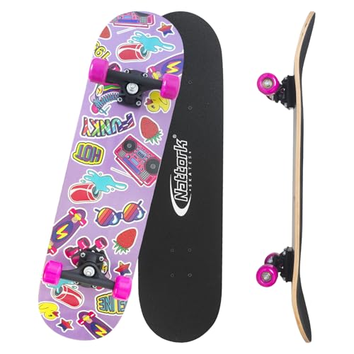 Nattork Complete Skateboard PU Wheels