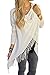 SEXYARN Women's Tassel Hem Crew Neck Knited Sweater Coat Outwear