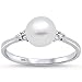 Oxford Diamond Co Sterling Silver Fresh Water Pearl & Cubic Zirconia Ring Sizes 10