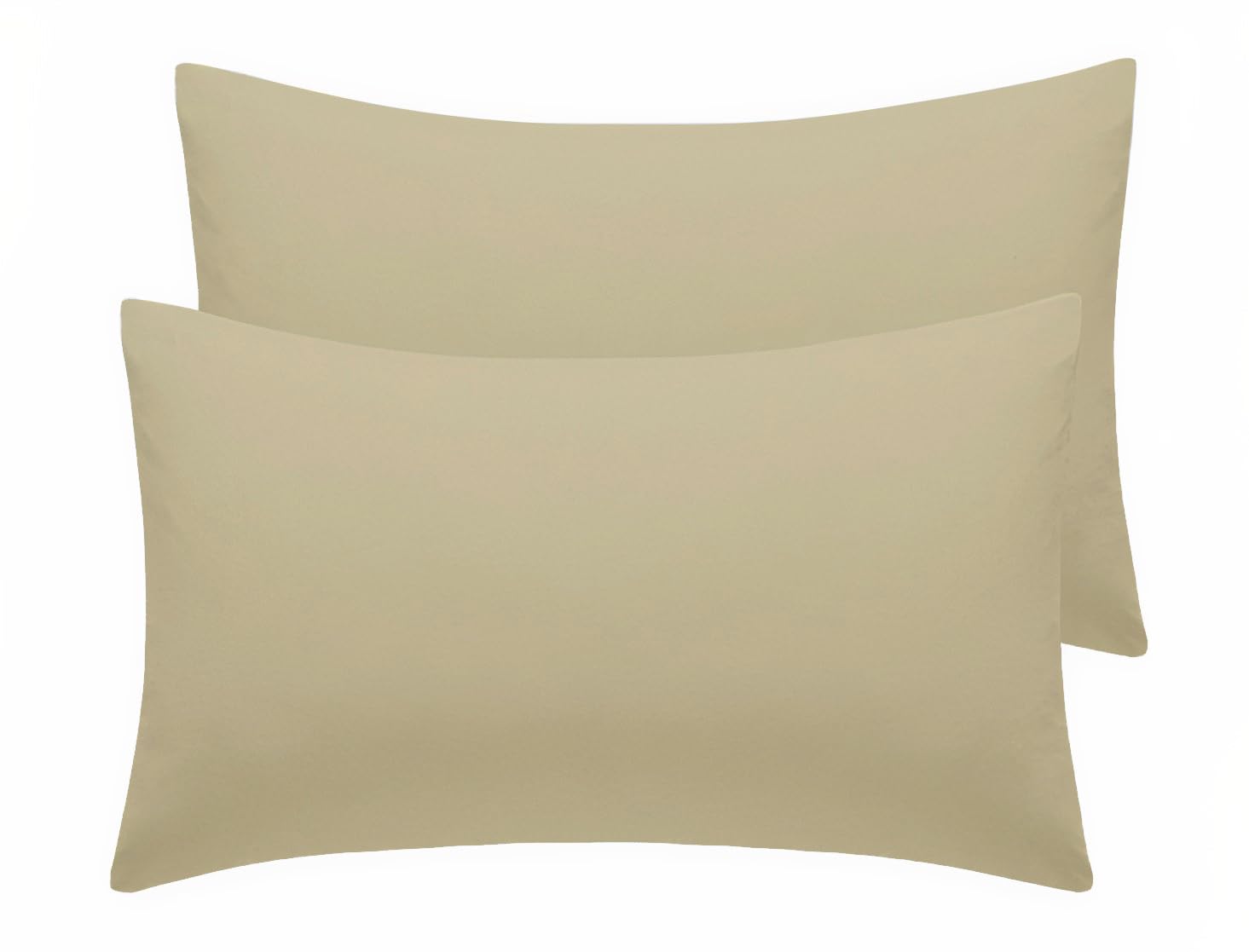 AIMANE® Percale Pair of Housewife Pillowcases 50 x 75 CM Polycotton Easy Care Plain Dyed Pillowcases Envelope Closure (Latte, Housewife Pillowcases)