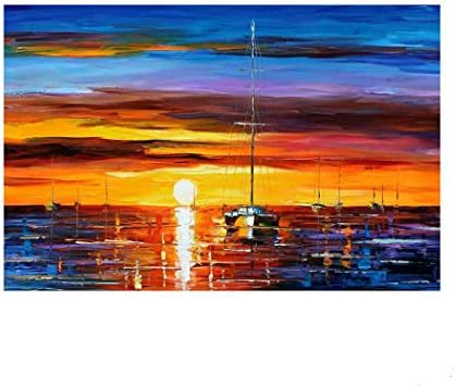 Dadiku Oil Painting Abstract Canvas Wall Art Quotes For livingroom Bedroom Office Sunrise and Sunset