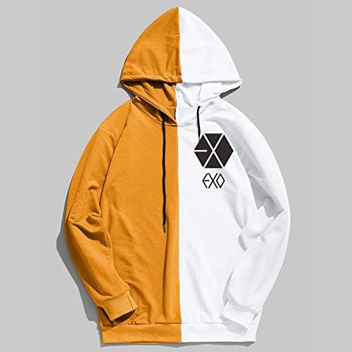 KVCHDX KELUOXIN Kpop EXO Hoodies Men Women EXO XIUMIN CHANYEOL Street Patchwork Sweatshirt K-pop Hip Hop Pullover Hood