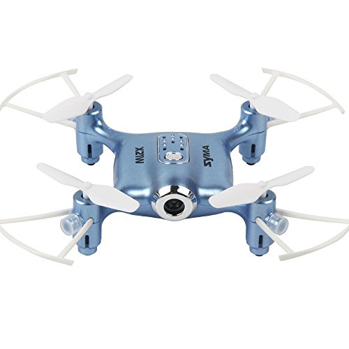 Syma X21W WIFI FPV Mini Drone 2.4GHz 4CH 6-axis Camera Live Video LED Nano Pocket 360-degree Rotation RC Quadcopter With Gyro App Control Blue