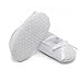 Delebao Baby Girl Infant Satin Mary Jane White Shoes Dance Ballerina Slippers (6-12 Months, Shoes & Headband)