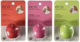 eos Organic Smooth Sphere Lip Balm (Pack of 3) Summer Fruit, Strawberry Sorbet, Honeysuckle Honeydew