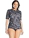 Kanu Surf Women's Plus-Size UPF 50+ Active Rashguard & Workout Top, Black/Grey, 1X