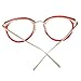 Amomoma Round Blue Light Blocking Glasses Computer Glasses Eyewear Frame AM5001, Red Frame/Clear Lens