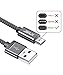 JSAUX Micro USB Cable Android,3-Pack(1ft+3.3ft+6.6ft)Micro USB to USB A High Speed Sync Charger Nylon Braided Cord compatible Samsung galaxy S6 S7 Edge Note 5,Kindle,LG,Xbox,PS4,Camera and More(Grey)