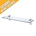 Bathroom 19.6 Inches Tempered Glass Shelf with 8mm Thick Rectangular Glass Extended, Wall Mount, Polished Chrome BGS3201