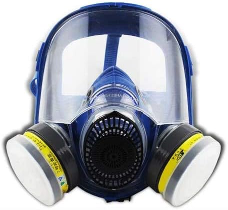 Protective Gas Masks with Dual Filters, Full Seal Protection Rubber Respirator Eye Protection Respiratory Protection, for Paint Sprayer, Woodworking