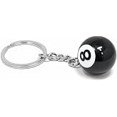 Hitt Brands 8 Ball Keychain &ndash; Magic 8 Ball Keychain for Car Keys, Billiard Ball Key Ring, Smooth Durable 8 Balls Charm, Keychain Accessory for Backpacks, Bags, and Car Accessories Gift for Men &amp; Women