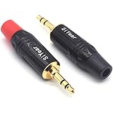 SiYear 3-Pole 3.5mm Stereo Headphone Jack Male Plug Repair Replacement Solder Adapter, 3.5mm (1/8inch) Solder Type DIY Audio Cable Connector(2PACK)