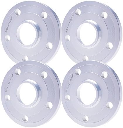 Teeze-(4PC) CNC Forged Aluminum Wheel Spacers 5x112 Center Bore 66.6mm for Mini Cooper + Thread M14x1.25 (Thickness 15mm)