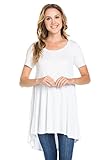 Frumos Womens Short Sleeve Casual Modal Tunic Top Made In USA