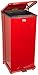 Rubbermaid Commercial Defenders Front Step-On Trash Can with Plastic Liner, 24 Gallon, Red, FGST24EPLRD