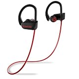 FIRACORE Bluetooth Headphones, Sports Wireless Headphones Bluetooth Earphones IPX7 Waterproof Earbuds with Mic, HD Stereo, Heavy Bass, Noise Cancelling Headsets for Running Workout Gym (Red) (red)