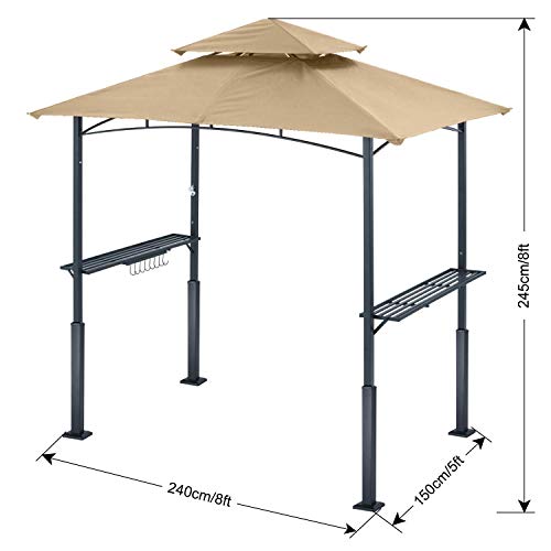 ABCCANOPY 8'x 5' Grill Gazebo Shelter, Outdoor BBQ Gazebo Canopy With