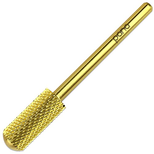 Pana 3/32" Small Smooth Top Nail Carbide Bit - Gold Color (Grit: Medium - M) for Electric Dremel Drill Machine