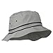 e4Hats.com Striped Hat Band Fisherman Bucket Hat - Grey Black S-M