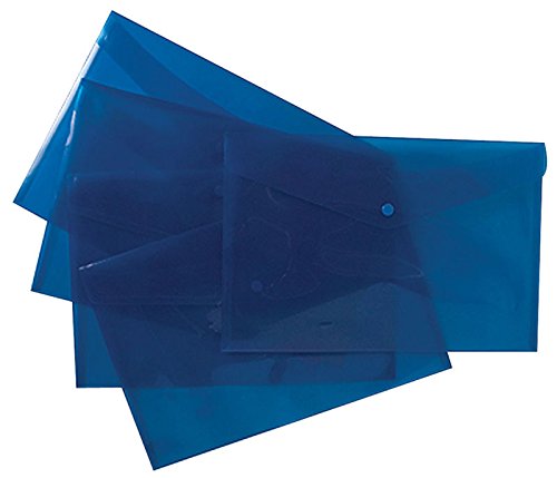 Tiger A4+ Foolscape Plastic Stud Wallet Files - Pack of 5 Blue Folders