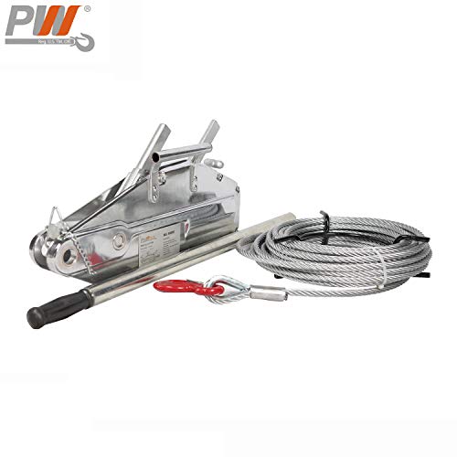 3,520 lbs. Lever Cable/Wire Rope Puller Hoist 65 ft. Wire Rope Steel Body