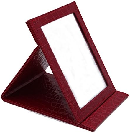 Famiry Portable Folding Vanity Mirror for Bedroom Cosmetic Dresser, Makeup Mirror with Leather Cushioned Cover for Travel