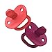 Boon Jewl Silicone Orthodontic Pacifier - Baby Pacifier with Soothing Gem Shaped Nipple - Comfortable Newborn Pacifiers Support Natural Oral Muscular Development - Pink - 2 Count - 0+ Months